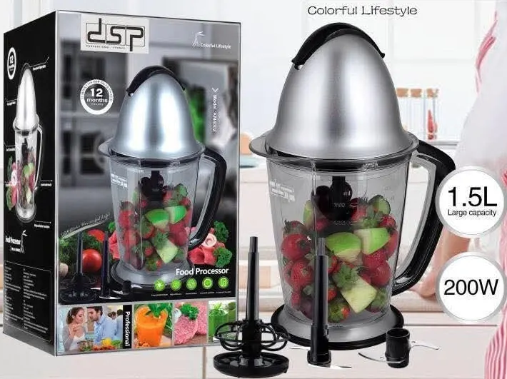DSP Vegetable Chopper 200W, 1.5L, Silver, Model KM4002