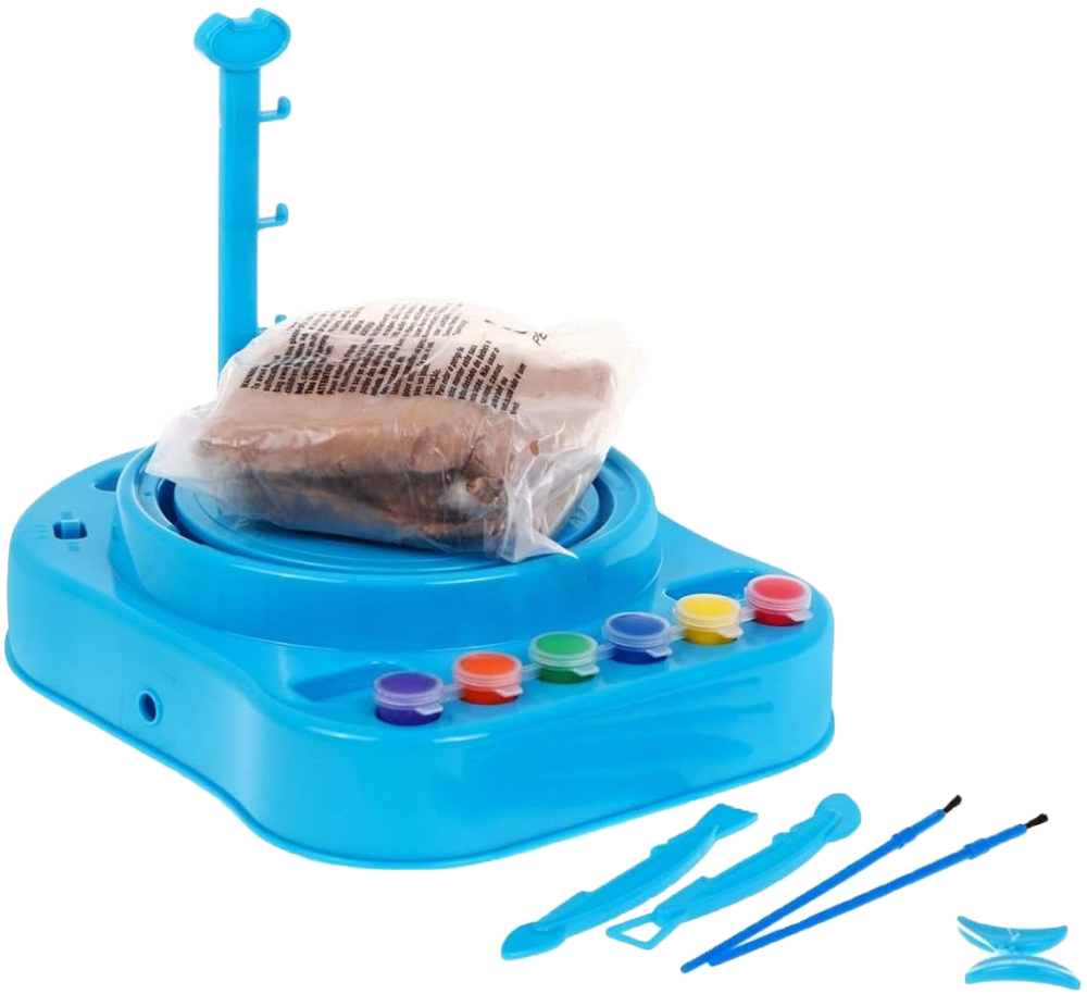 لعبة ماكينة صنع الفخار للأطفال، مع طين وادوات تلوين ، 2629-T27A
