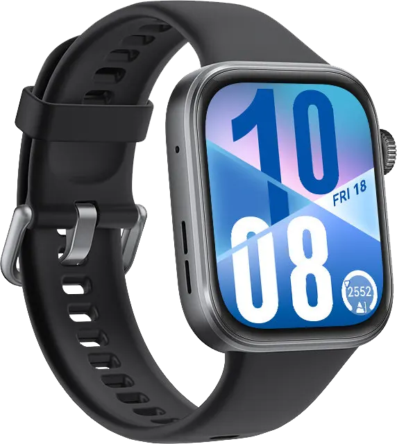 ساعة هواوي فيت 4 الذكية، شاشة أموليد مقاس 1.82 بوصة، حزام مطاطي فلوري، مقاومة للماء، لون أسود ،SYA-B09