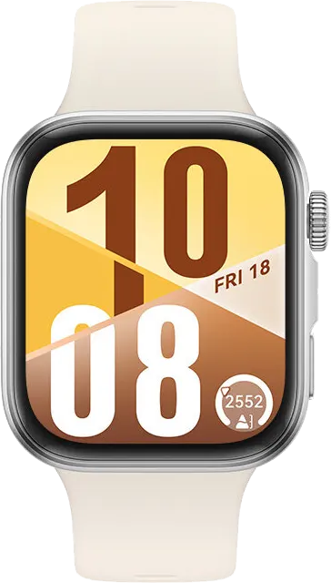 ساعة هواوي فيت 4 الذكية، شاشة أموليد مقاس 1.82 بوصة، حزام مطاطي فلوري، مقاومة للماء، لون أبيض ،SYA-B09