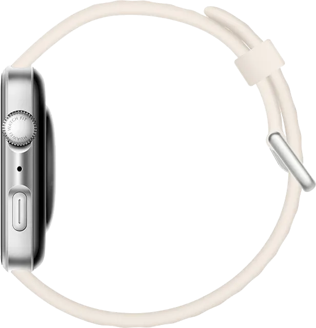 ساعة هواوي فيت 4 الذكية، شاشة أموليد مقاس 1.82 بوصة، حزام مطاطي فلوري، مقاومة للماء، لون أبيض ،SYA-B09