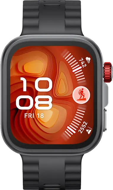 ساعة هواوي فيت 4 برو الذكية، شاشة أموليد مقاس 1.82 بوصة، NFC، حزام مطاطي فلوري،  مقاومة للماء، لون أسود، SYA-B29