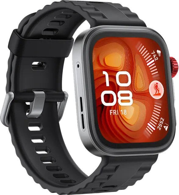 ساعة هواوي فيت 4 برو الذكية، شاشة أموليد مقاس 1.82 بوصة، NFC، حزام مطاطي فلوري،  مقاومة للماء، لون أسود، SYA-B29