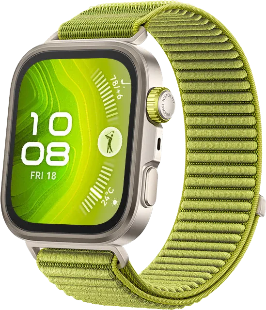 ساعة هواوي فيت 4 برو الذكية، شاشة أموليد مقاس 1.82 بوصة، NFC، حزام نيلون،  مقاومة للماء، لون أخضر، SYA-B29