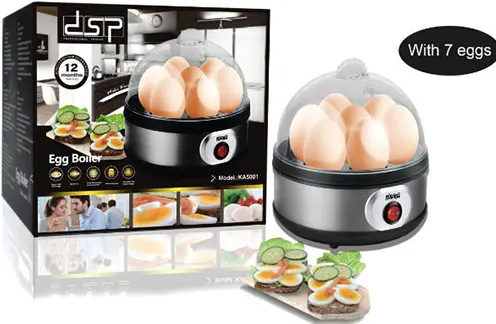 DSP Electric Egg Boiler, 350W, Black and Silver, KA5001