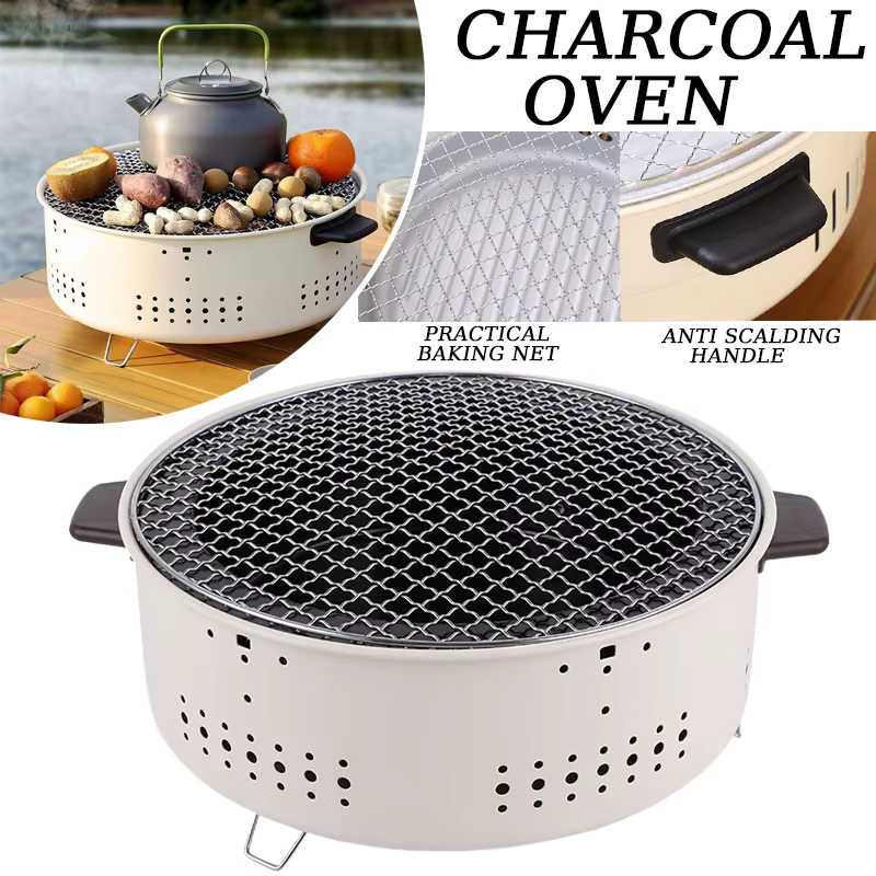 Multifunctional Charcoal Grill, Stainless Steel, 26-107