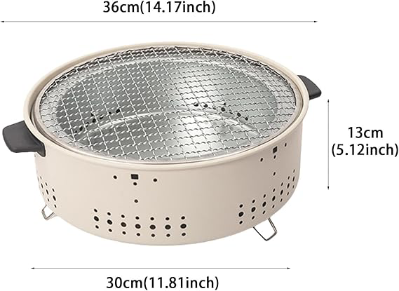 Multifunctional Charcoal Grill, Stainless Steel, 26-107