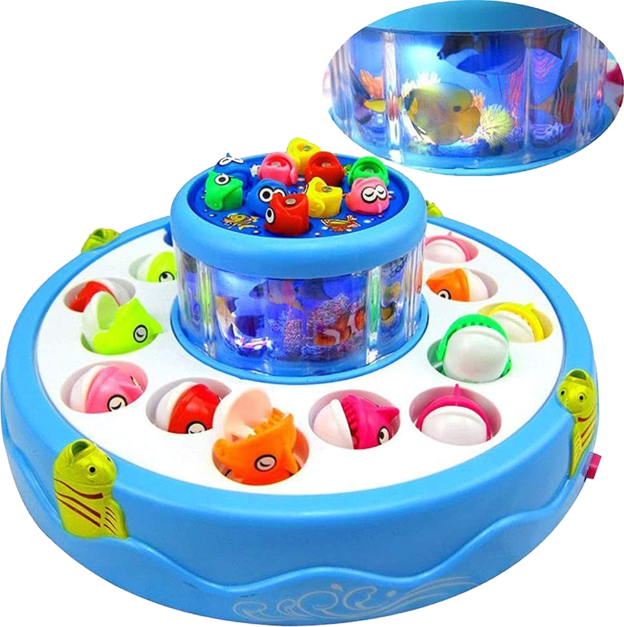Fishing game, 2-level fish tank, attractive music and lights, 356