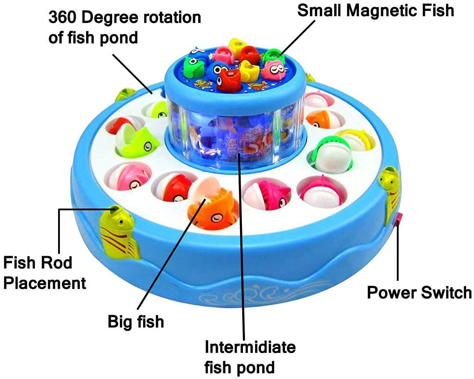Fishing game, 2-level fish tank, attractive music and lights, 356