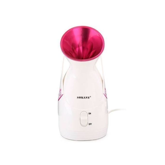 Sokany Ionic Steamer for Face and Hair Care, Deep Cleaning and Sauna Specialist, White with Fuchsia ZJ.608
