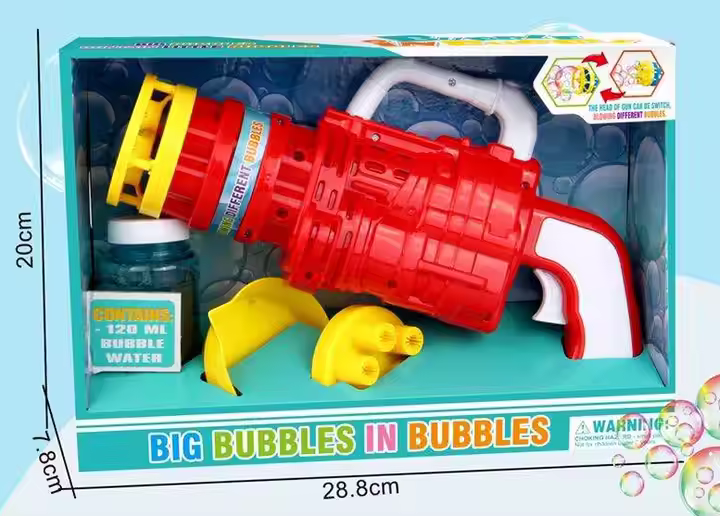 مسدس فقاعات ، 8  فتحات للفقاعات ، أحمر ،75-3