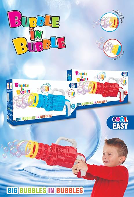 مسدس فقاعات ، 8  فتحات للفقاعات ، أحمر ،75-3