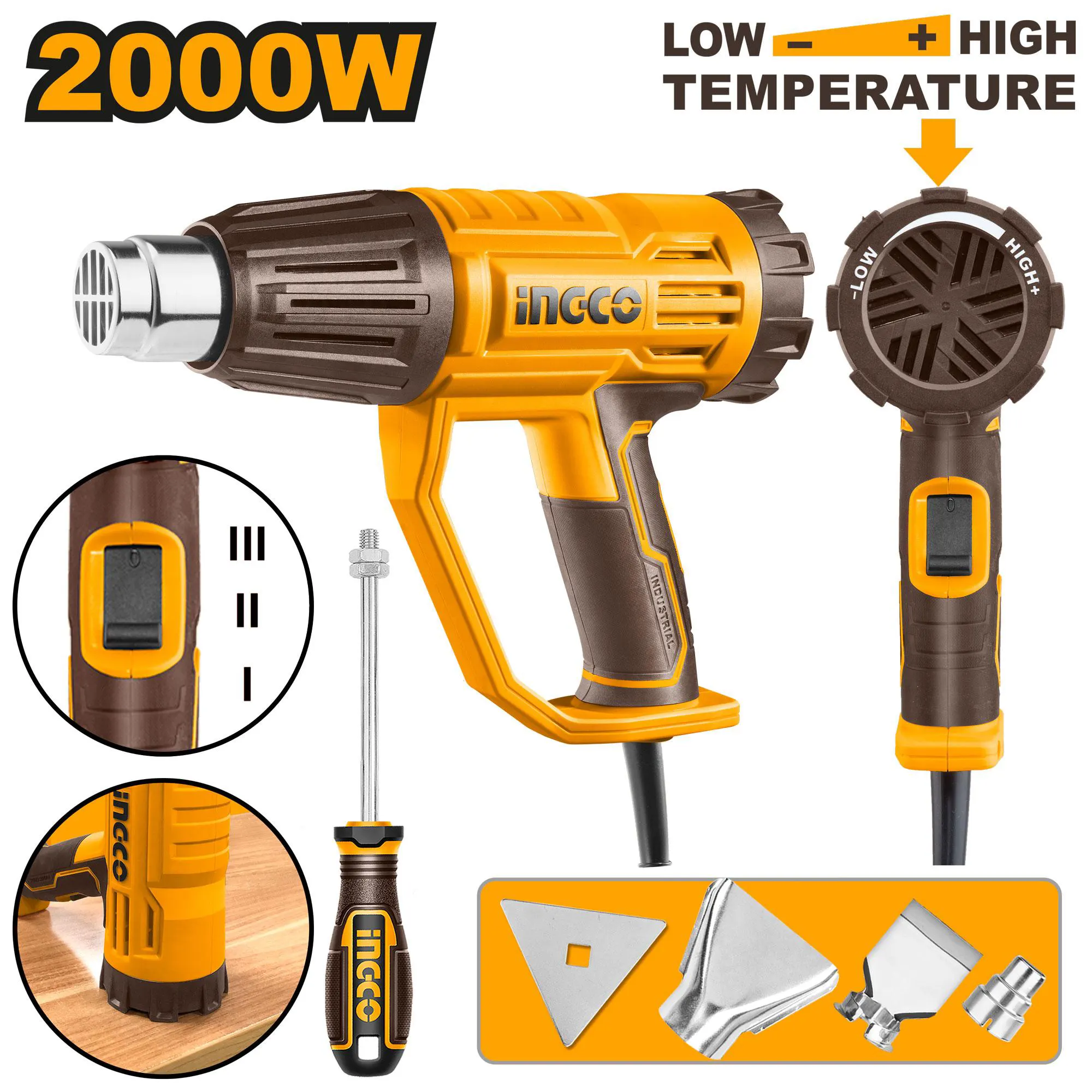 Ingco Heat Gun, 2000 Watt, HG200047