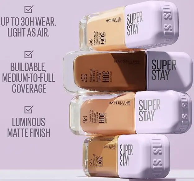 Maybelline Super Stay 30H Lumi Matte Foundation, 128