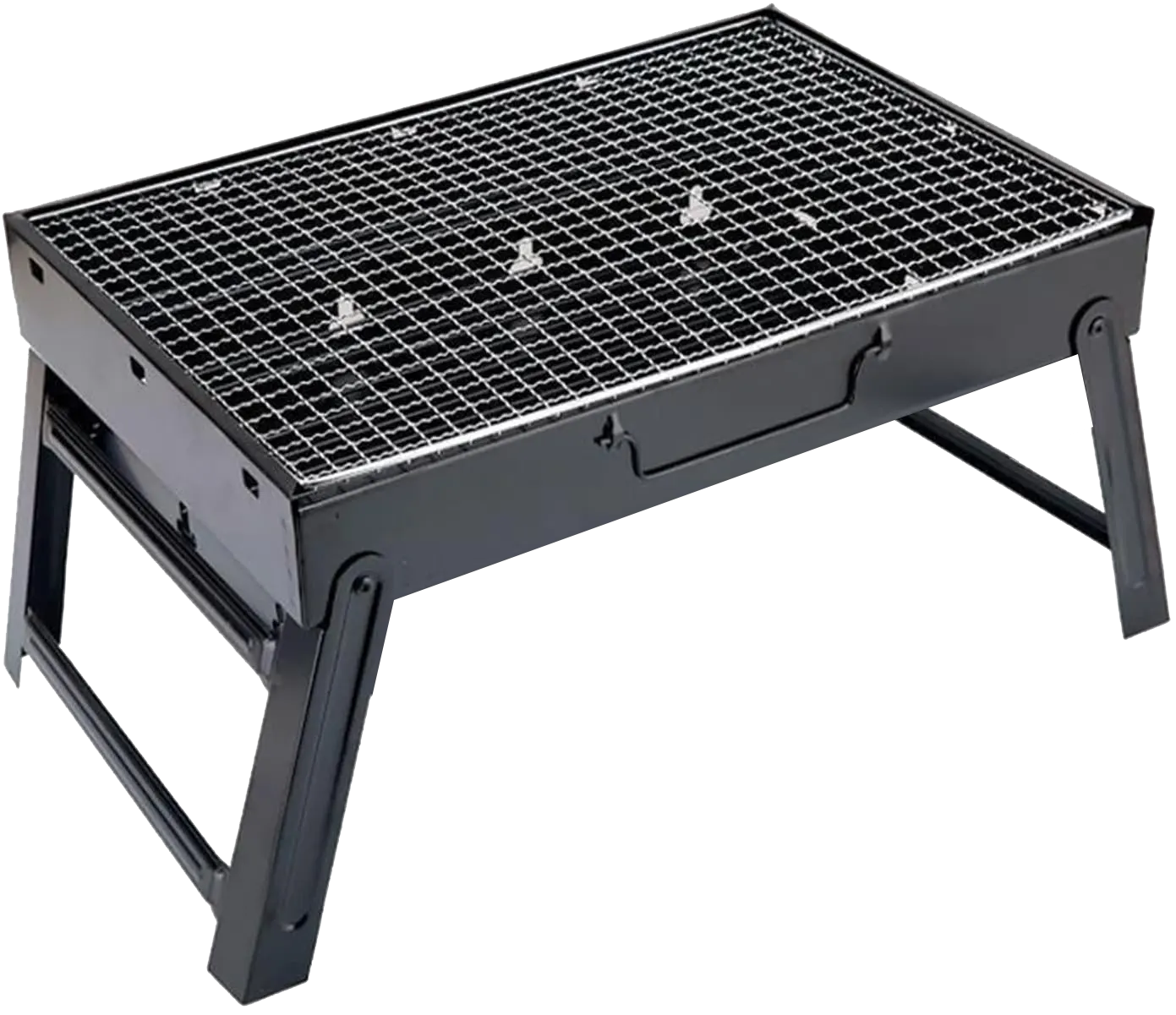 شواية فحم باربيكيو للاستخدام الخارجي والمطبخ، لون أسود