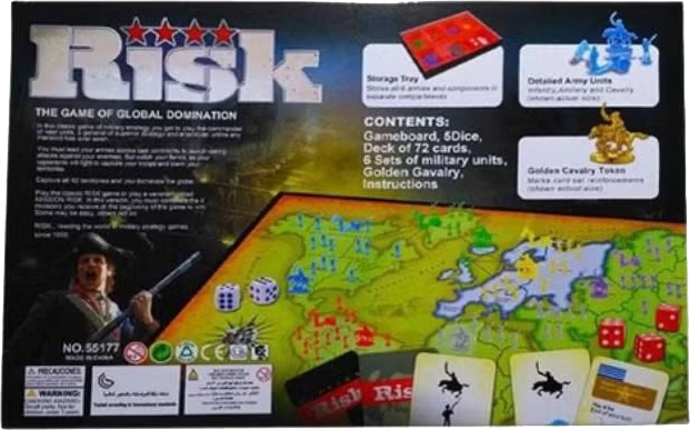Risk Strategy Board Game, 2-6 Players, 55177