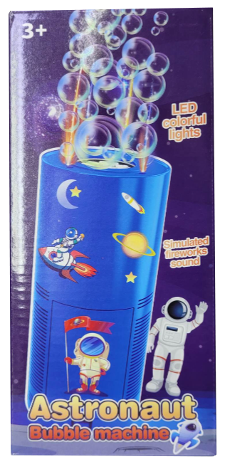 Bubbles Gun Game Fireworks Design, Blue, Model 456-18