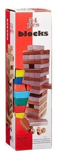 Wooden Rainbow Jenga Blocks