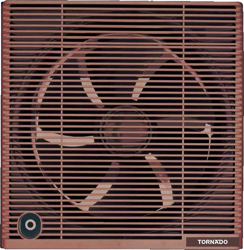 Tornado Ventilating Fan, Frame 25*25cm, inner fan diameter 20cm, Privacy Mesh, Metal Body, Brown, TVS-20NM