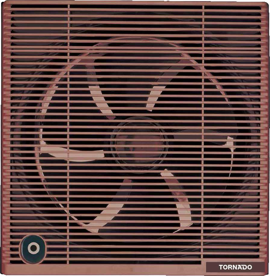 Tornado Ventilating Fan, Frame 35*35cm,  inner fan diameter 30cm, Privacy Mesh, Metal Body, Brown, TVS-30NM