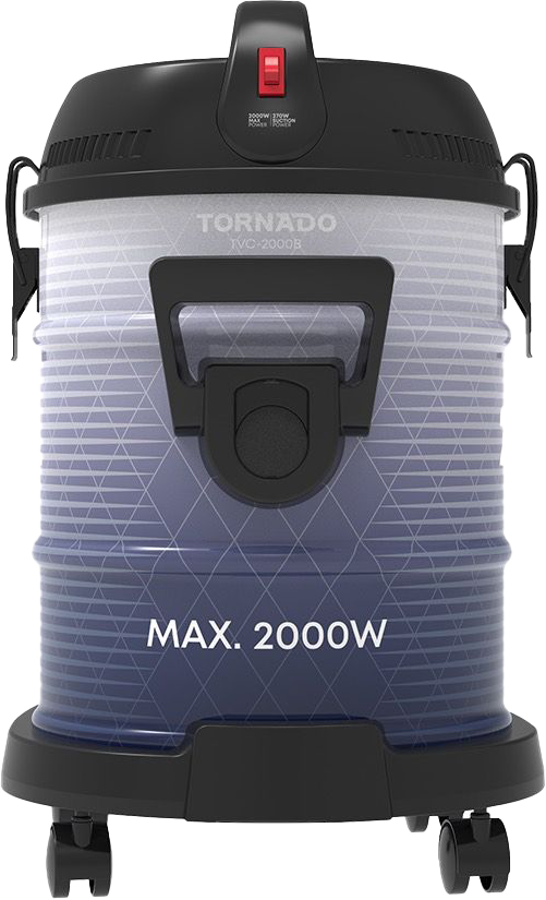 مكنسة كهربائية تورنادو برميل، 2000 وات، سعة 21 لتر ، كحلي، TVC-2000B