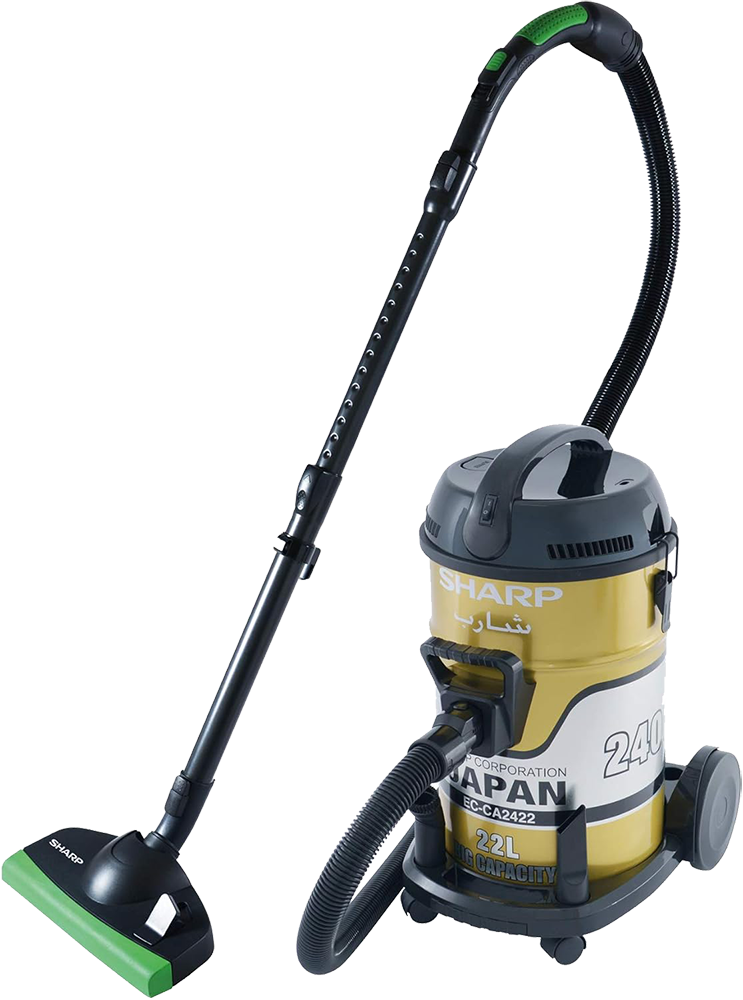 مكنسة كهربائية شارب برميل ، 2400 وات ، 22 لتر ، مزودة بفلتر قماش ، ذهبي، EC-CA2422-Z ، (ضمان شهر)