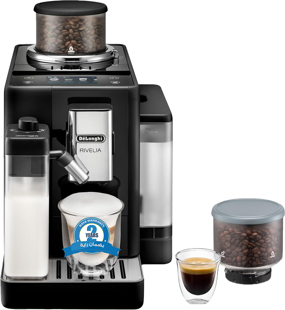 ماكينة تحضير القهوة والإسبريسو ديلونجي ريفيليا صناعة روماني، 1450 وات، 1.4 لتر، شاشة لمس 3.5 بوصة، أسود، EXAM440.55.B ( ضمان راية )