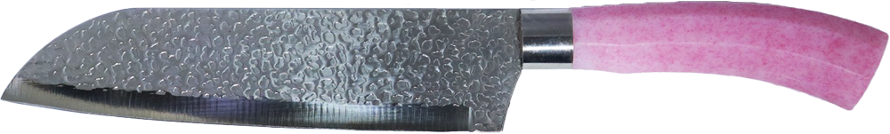 Large stainless steel knife, Pink handle, 74