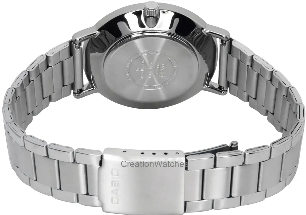 Casio Men's Watch, White Dial, Round Hands, Silver Stainless Steel Band, Analog Watch, Silver, Mtp-Vt03D-7B