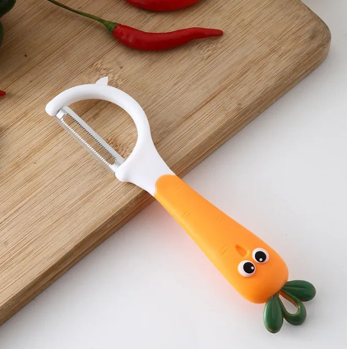 Carrot and Potato Peeler, Carrot Shape, Yellow, 1-508