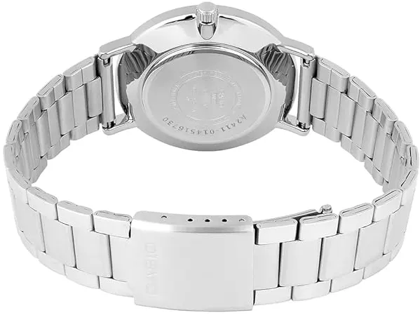 Casio Men's Black Dial Round Hands Silver Stainless Steel Band Analog Watch Silver Mtp-Vt03D-1B