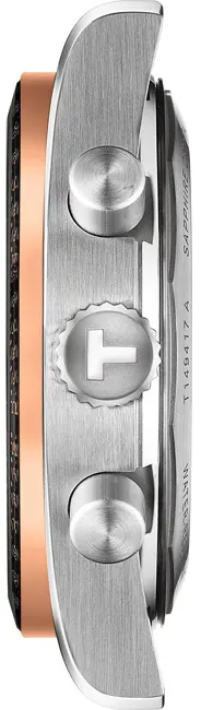 Tissot Men's Watch, Black Dial, Round Hands, Silver Stainless Steel Bracelet In Rose Gold, Analog Wrist Watch, Silver, T149.417.22.051.01