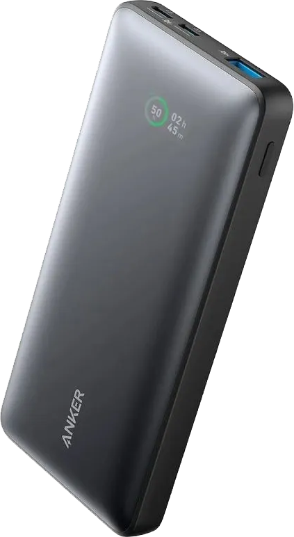 باور بانك أنكر، 10000 ملي امبير، شاشة ديجيتال، 25 وات، 3 مخارج، أسود، A1249H11