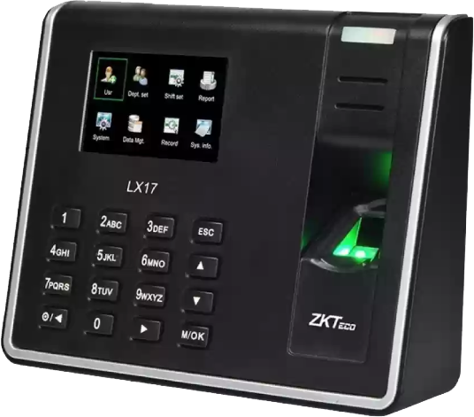 ZKteco Fingerprint Time Attendance Machine, 50,000 Time Attendance Recording Capacity, Black, LX17