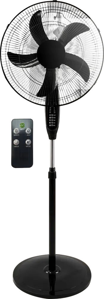 Kiriazi Stand Fan, 18 Inch, 5 Blades, 3 Speeds, Remote Control, Black, KHF18