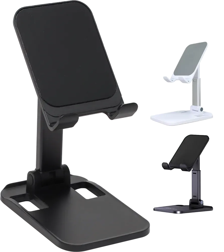 حامل موبايل قابل للطي جودس، ارتفاع قبال للتعديل ، لون أبيض-أسود، موديل GD-HD707