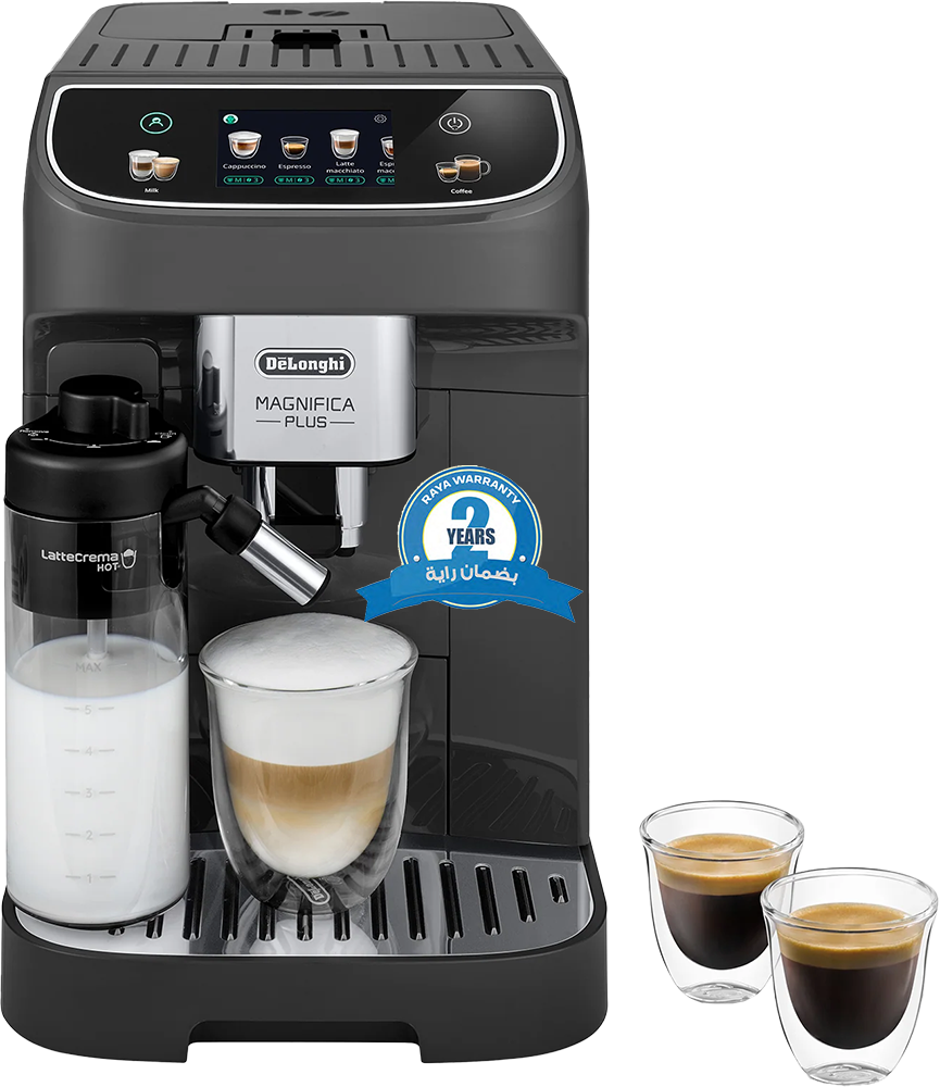 ماكينة تحضير القهوة والإسبريسو ديلونجي ماجنيفكا بلس صناعة روماني، 1450 وات، 1.9 لتر، شاشة تحكم لمس، رمادي، ECAM320.61.G ( ضمان راية )