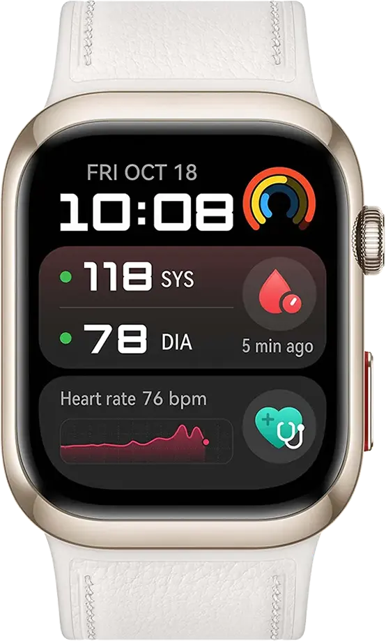 ساعة هواوي D2 الذكية ، شاشة 1.82 بوصة AMOLED ، بلوتوث ، مقاومة للماء ، سوار من المطاط الفلوري، أبيض