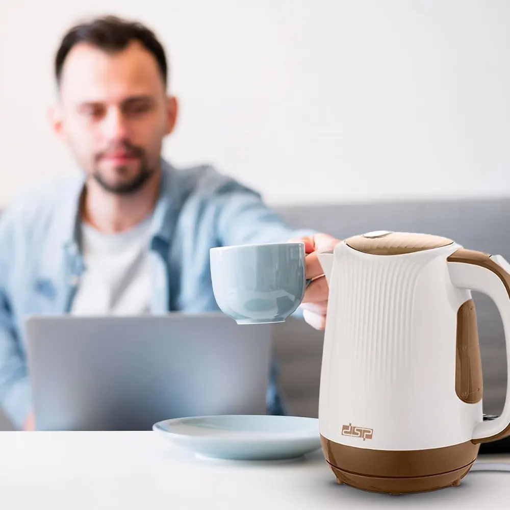 DSP Plastic Electric Water Kettle, 1.7 Liter, 900 Watt, White, KK1002