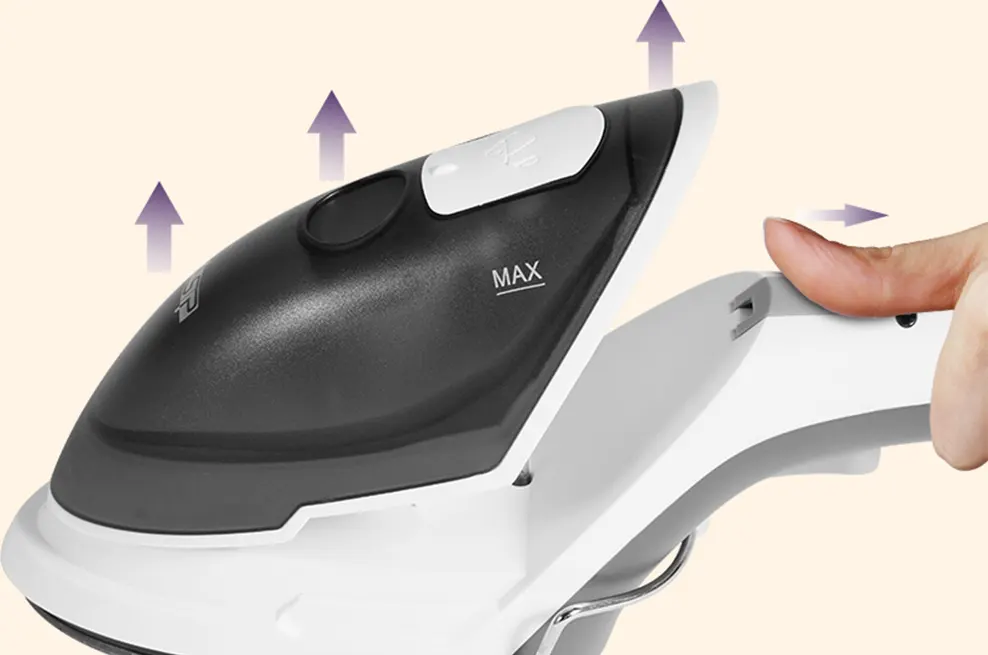 مكواة ملابس بخار محمولة دي اس بي، 1000 وات ، قاعدة سيراميك، اسود* أبيض، KD1095