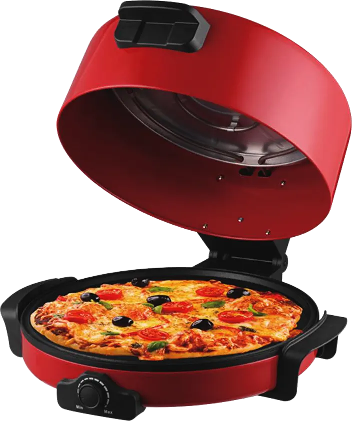 ماكينة صنع بيتزا 2200 وات مع طبق 40 سم وأنابيب تسخين مزدوجة من الفولاذ المقاوم للصدأ وبطلاء مانع للالتصاق، DSP KC3029