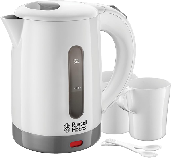 Russell Hobbs Travel Electric Kettle, 1000 Watt, 2 Cups and Spoon, White, 23840-70