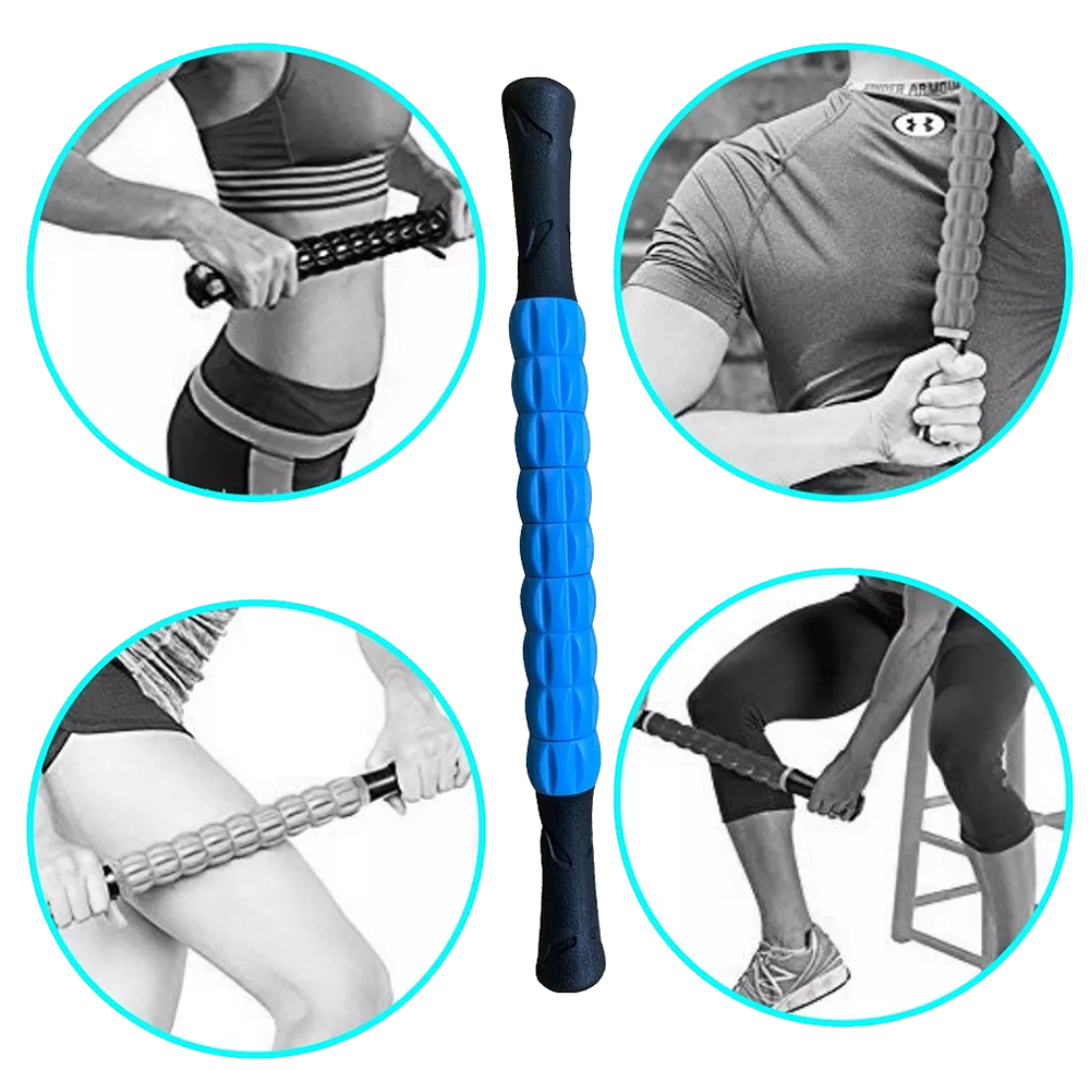 Rotating Body and Muscle Massager Stick, Suitable for Gym, Blue, 5077