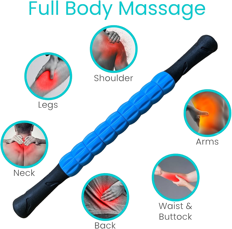 Rotating Body and Muscle Massager Stick, Suitable for Gym, Blue, 5077