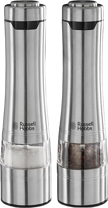 Russell Hobbs Spice Grinder, Battery Operated, Illuminated Base, Stainless Steel, Silver, 23460-56