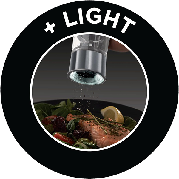 Russell Hobbs Spice Grinder, Battery Operated, Illuminated Base, Stainless Steel, Silver, 23460-56