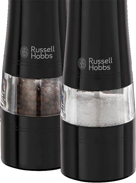 Russell Hobbs Spice Grinder, Battery Operated, Illuminated Base, Stainless Steel, Black, 28010-56