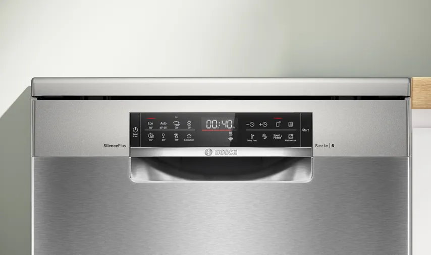 غسالة أطباق بوش سيريس 6 ، 13 فرد ، مقاس 60 سم ، 8 برامج ، شاشة ديجيتال ، استانلس ستيل ، سيلفر ، SMS6EAI81T