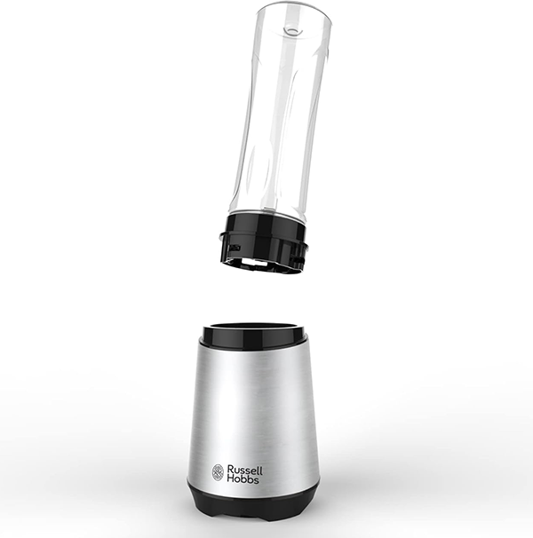 Russell Hobbs Mix & Go Personal Blender, 300 Watts, 2 x 600ml Bottles, Silver-Black, 23470-56