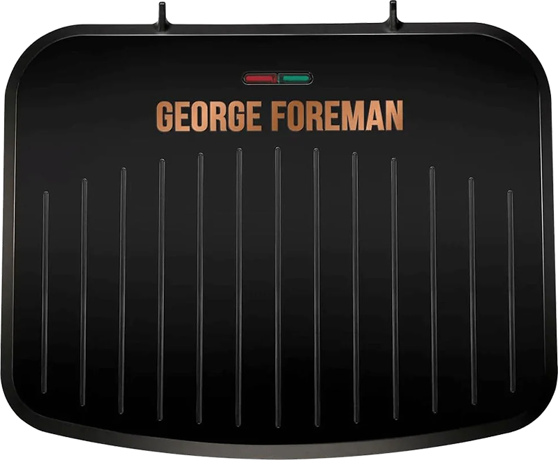 شواية جريل كهربائية جورج فورمان متوسطة، 1630 وات، تسخين سريع، الواح نحاسية غير لاصقة، أسود*نحاسي، 56-25811